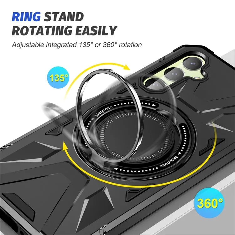 For Samsung Galaxy A05 4G Case TPU+PC Magnetic Phone Cover with Ring Kickstand