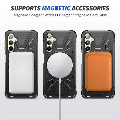 For Samsung Galaxy A05 4G Case TPU+PC Magnetic Phone Cover with Ring Kickstand