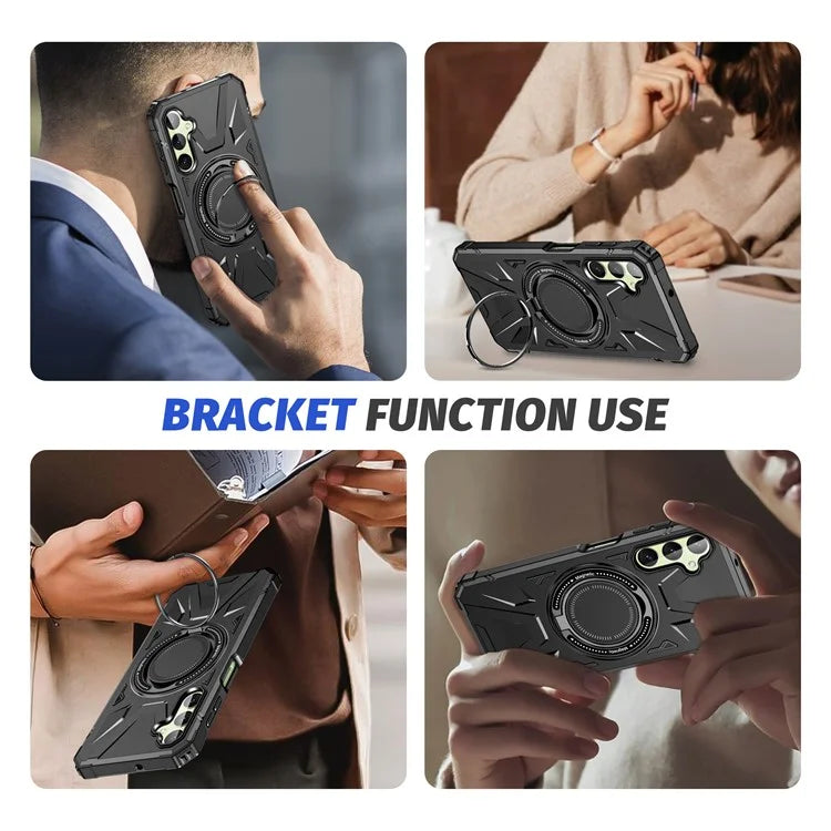 For Samsung Galaxy A05 4G Case TPU+PC Magnetic Phone Cover with Ring Kickstand