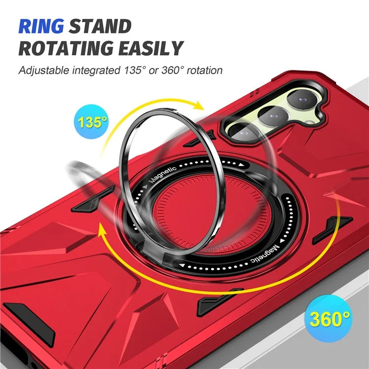 For Samsung Galaxy A05 4G Case TPU+PC Magnetic Phone Cover with Ring Kickstand