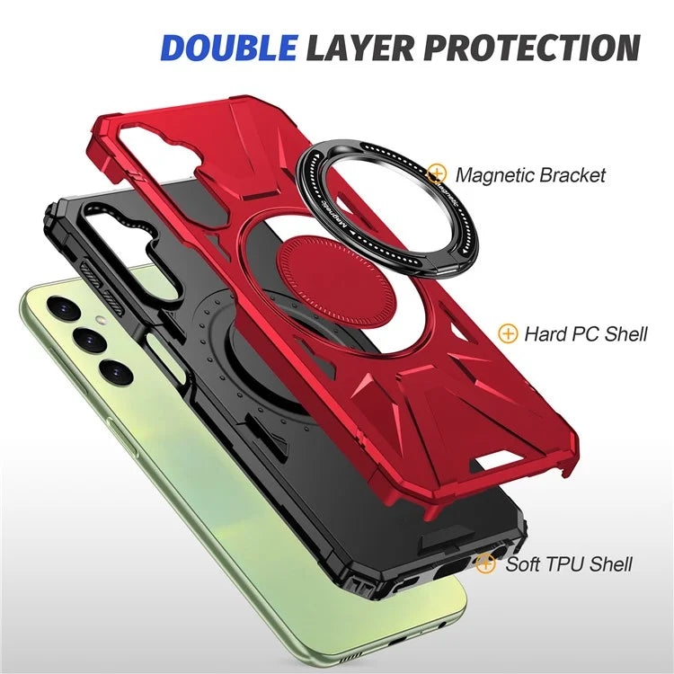For Samsung Galaxy A05 4G Case TPU+PC Magnetic Phone Cover with Ring Kickstand