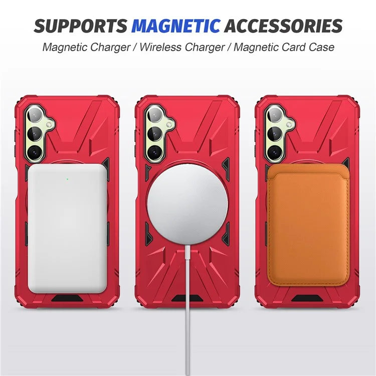 For Samsung Galaxy A05 4G Case TPU+PC Magnetic Phone Cover with Ring Kickstand