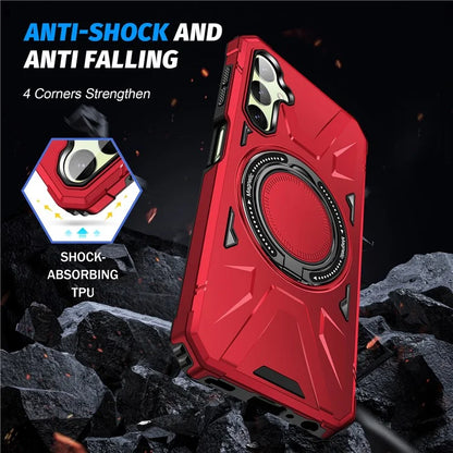 For Samsung Galaxy A05 4G Case TPU+PC Magnetic Phone Cover with Ring Kickstand