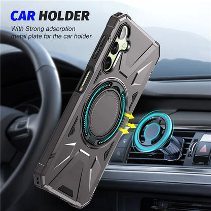 For Samsung Galaxy A05 4G Case TPU+PC Magnetic Phone Cover with Ring Kickstand