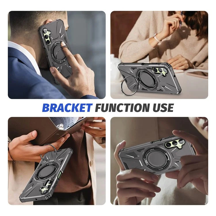 For Samsung Galaxy A05 4G Case TPU+PC Magnetic Phone Cover with Ring Kickstand