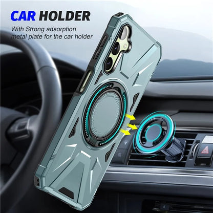 For Samsung Galaxy A05 4G Case TPU+PC Magnetic Phone Cover with Ring Kickstand