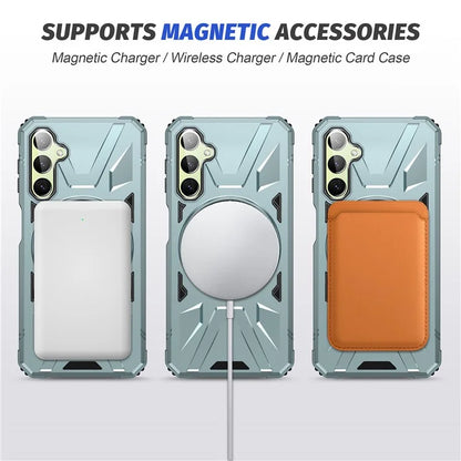 For Samsung Galaxy A05 4G Case TPU+PC Magnetic Phone Cover with Ring Kickstand