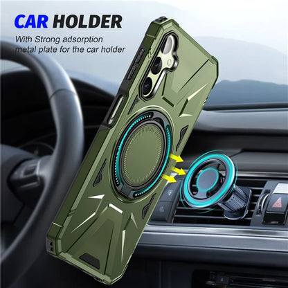 For Samsung Galaxy A05 4G Case TPU+PC Magnetic Phone Cover with Ring Kickstand