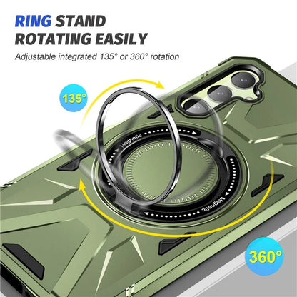 For Samsung Galaxy A05 4G Case TPU+PC Magnetic Phone Cover with Ring Kickstand