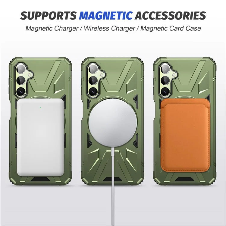 For Samsung Galaxy A05 4G Case TPU+PC Magnetic Phone Cover with Ring Kickstand