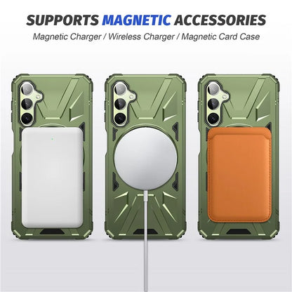 For Samsung Galaxy A05 4G Case TPU+PC Magnetic Phone Cover with Ring Kickstand