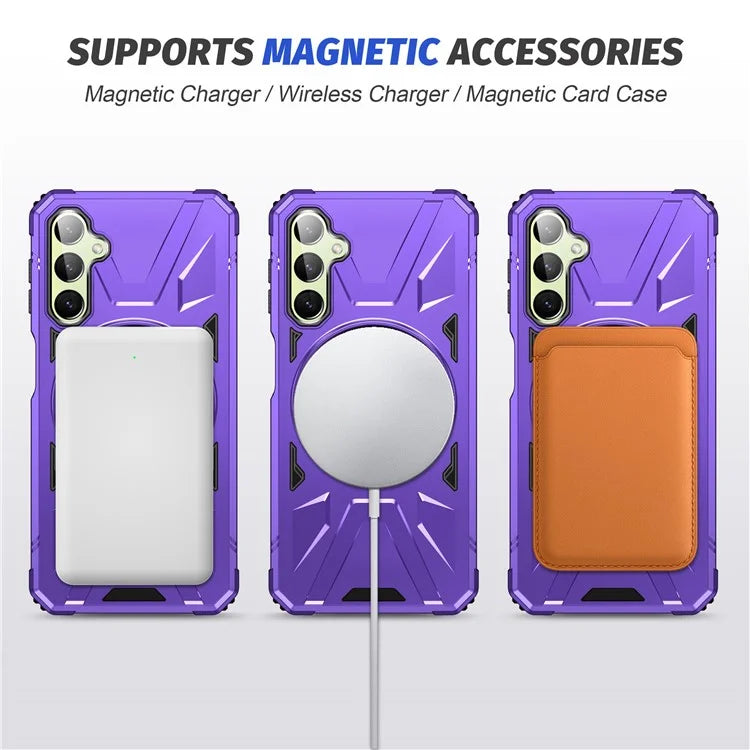 For Samsung Galaxy A05 4G Case TPU+PC Magnetic Phone Cover with Ring Kickstand