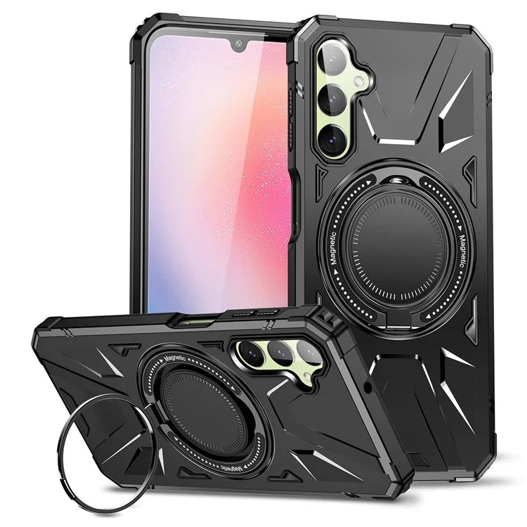 For Samsung Galaxy A55 5G Case Magnetic Ring Kickstand TPU+PC Phone Cover