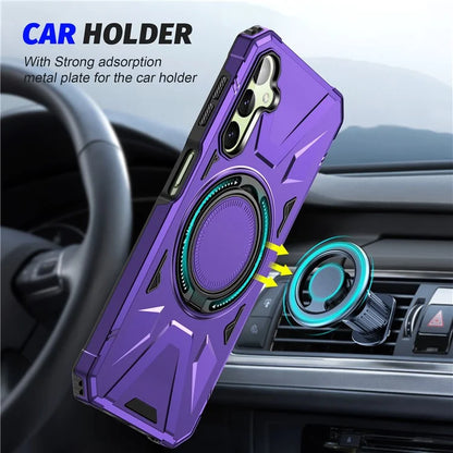 For Samsung Galaxy A55 5G Case Magnetic Ring Kickstand TPU+PC Phone Cover
