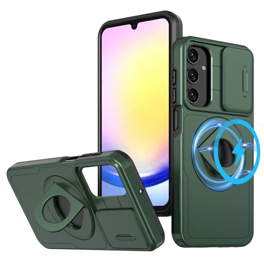 For Samsung Galaxy A15 4G / 5G Case Camera Lid TPU+PC Drop Protection Phone Coverish Green
