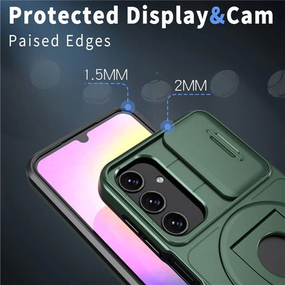 For Samsung Galaxy A15 4G / 5G Case Camera Lid TPU+PC Drop Protection Phone Coverish Green