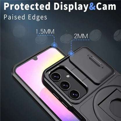 For Samsung Galaxy A25 5G (Global) (161.0 x 76.5 x 8.3mm) Case Kickstand TPU+PC Magnetic Phone Cover