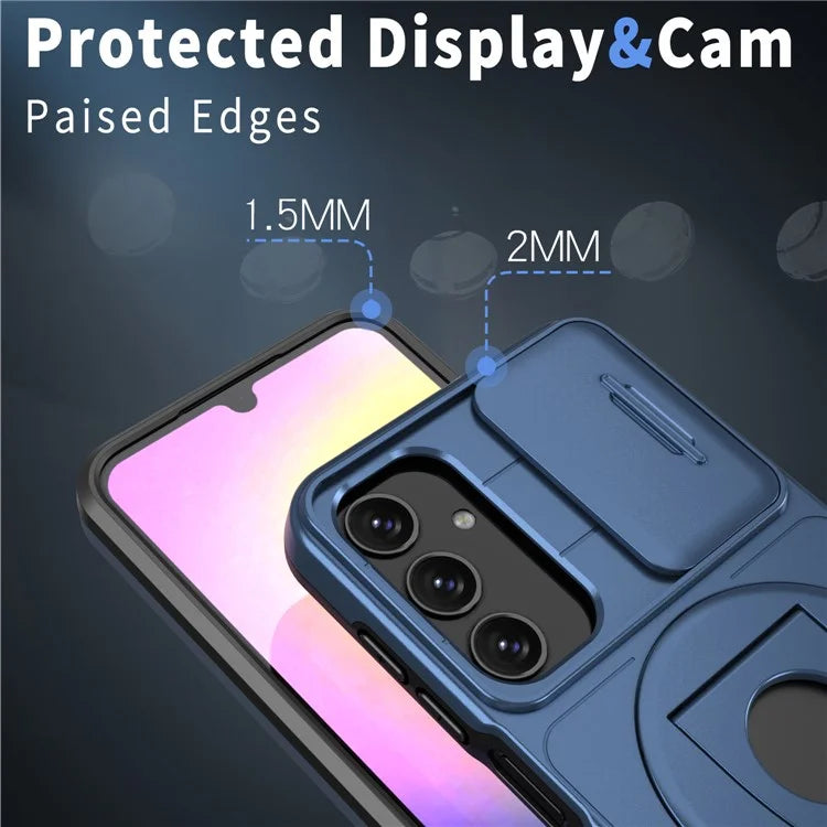 For Samsung Galaxy A25 5G (Global) (161.0 x 76.5 x 8.3mm) Case Kickstand TPU+PC Magnetic Phone Cover