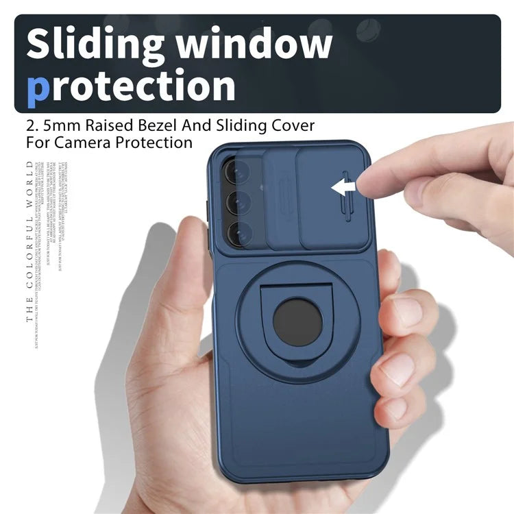 For Samsung Galaxy A25 5G (Global) (161.0 x 76.5 x 8.3mm) Case Kickstand TPU+PC Magnetic Phone Cover