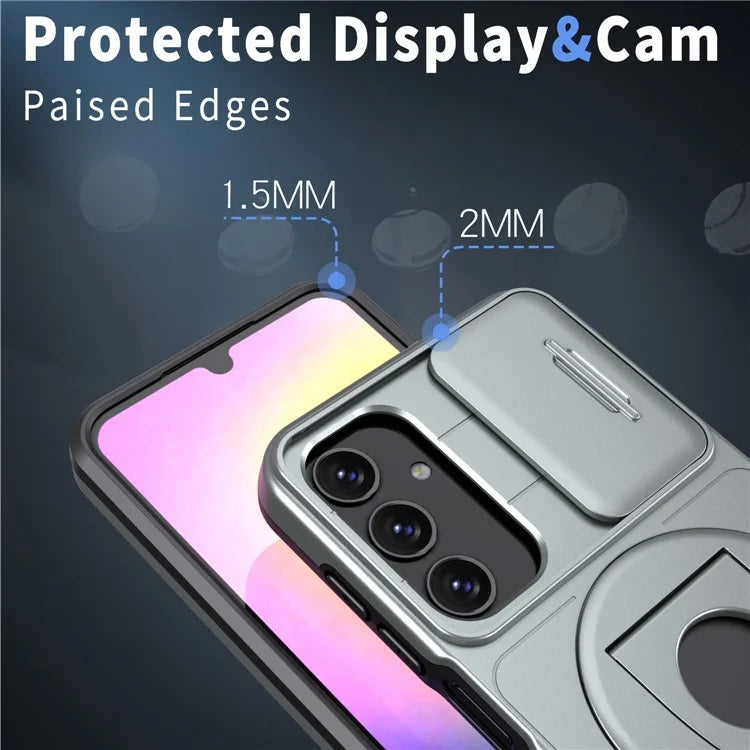 For Samsung Galaxy A25 5G (Global) (161.0 x 76.5 x 8.3mm) Case Kickstand TPU+PC Magnetic Phone Cover