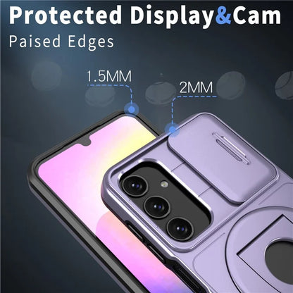 For Samsung Galaxy A25 5G (Global) (161.0 x 76.5 x 8.3mm) Case Kickstand TPU+PC Magnetic Phone Cover