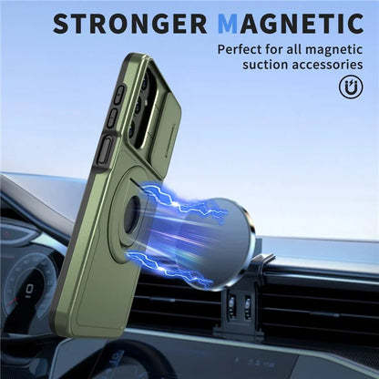 For Samsung Galaxy A05s 4G Case Built-in KickstandTPU+PC Phone Cover Slide Lens Protection