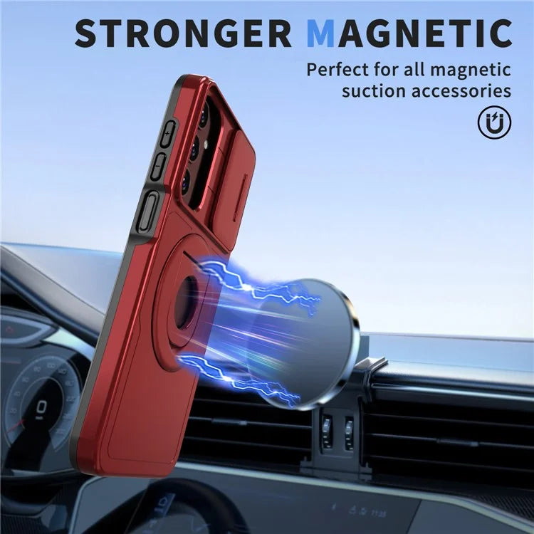 For Samsung Galaxy A05s 4G Case Built-in KickstandTPU+PC Phone Cover Slide Lens Protection
