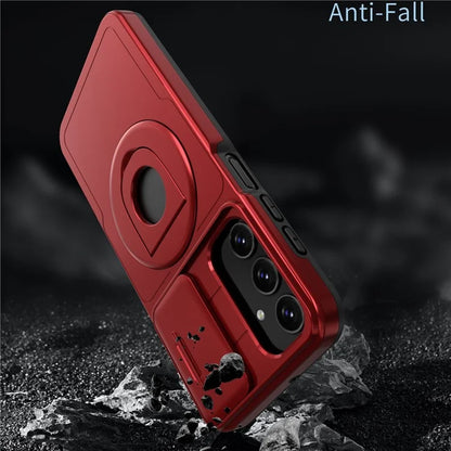 For Samsung Galaxy A05s 4G Case Built-in KickstandTPU+PC Phone Cover Slide Lens Protection