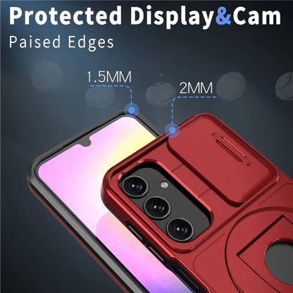 For Samsung Galaxy A05s 4G Case Built-in KickstandTPU+PC Phone Cover Slide Lens Protection