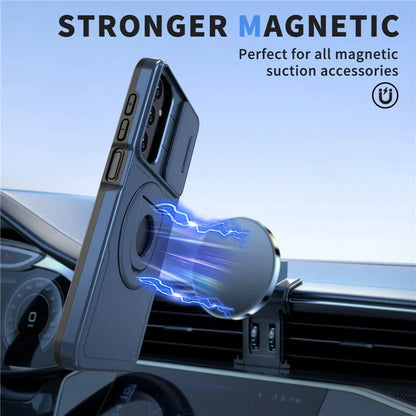 For Samsung Galaxy A05s 4G Case Built-in KickstandTPU+PC Phone Cover Slide Lens Protection