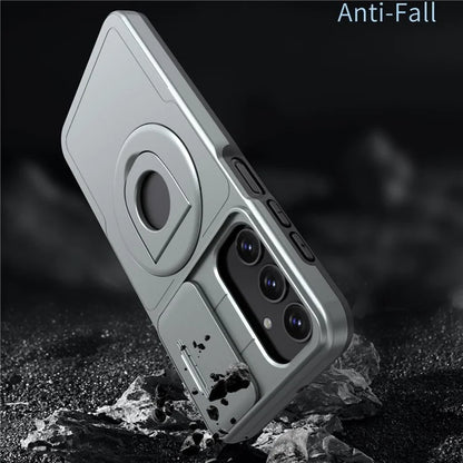 For Samsung Galaxy A05s 4G Case Built-in KickstandTPU+PC Phone Cover Slide Lens Protection
