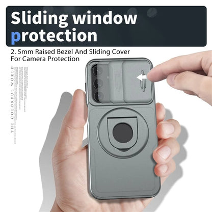 For Samsung Galaxy A05s 4G Case Built-in KickstandTPU+PC Phone Cover Slide Lens Protection