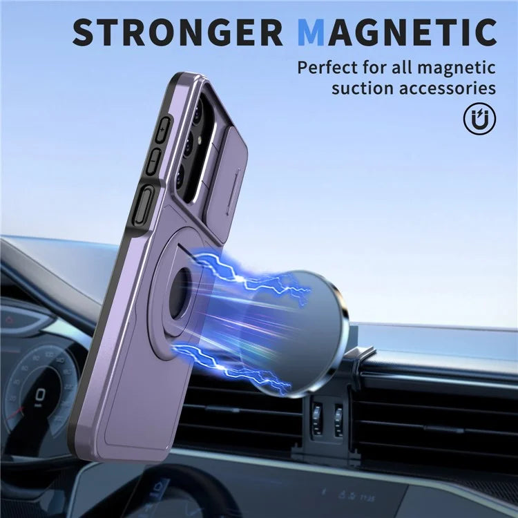 For Samsung Galaxy A05s 4G Case Built-in KickstandTPU+PC Phone Cover Slide Lens Protection