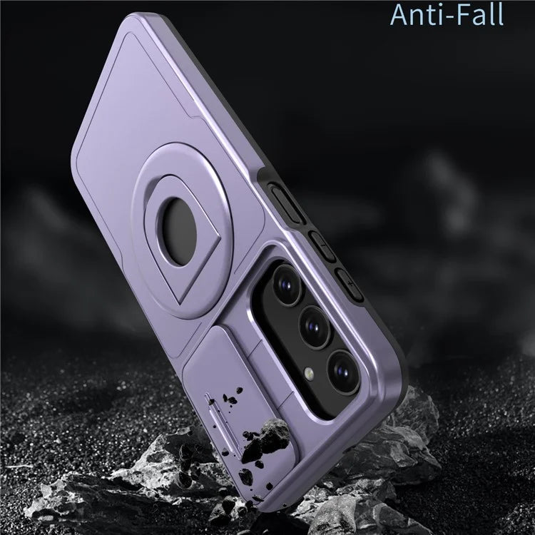 For Samsung Galaxy A05s 4G Case Built-in KickstandTPU+PC Phone Cover Slide Lens Protection