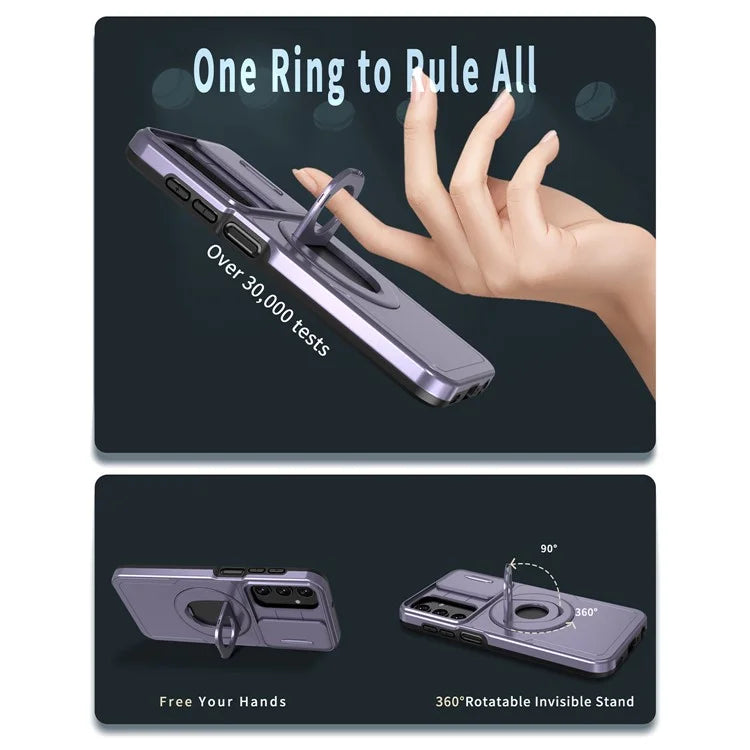 For Samsung Galaxy A05s 4G Case Built-in KickstandTPU+PC Phone Cover Slide Lens Protection