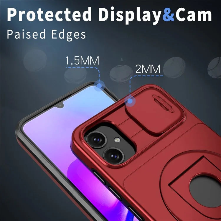 For Samsung Galaxy A05 4G Case Camera Protection Kickstand Dual Layer Hybrid TPU+PC Phone Cover