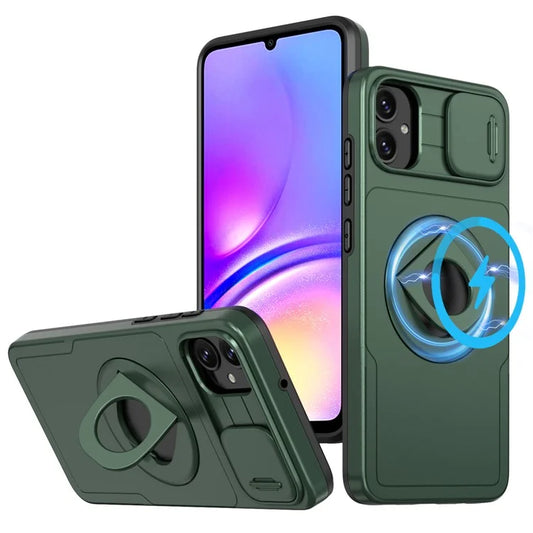 For Samsung Galaxy A05 4G Case Camera Protection Kickstand Dual Layer Hybrid TPU+PC Phone Coverish Green