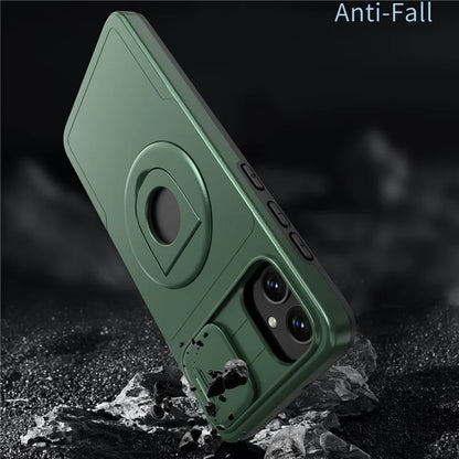 For Samsung Galaxy A05 4G Case Camera Protection Kickstand Dual Layer Hybrid TPU+PC Phone Coverish Green