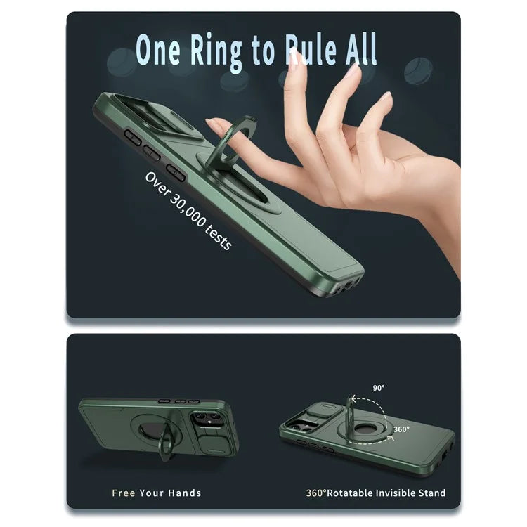 For Samsung Galaxy A05 4G Case Camera Protection Kickstand Dual Layer Hybrid TPU+PC Phone Coverish Green