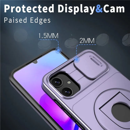 For Samsung Galaxy A05 4G Case Camera Protection Kickstand Dual Layer Hybrid TPU+PC Phone Cover