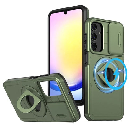For Samsung Galaxy A34 5G Case Slide Camera Window TPU+PC Magnetic Phone Cover