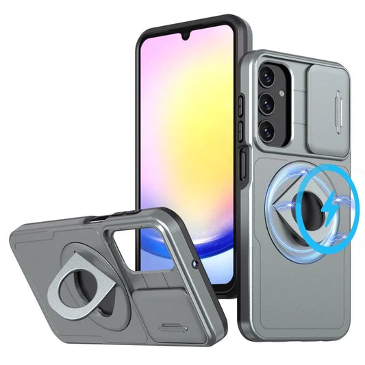 For Samsung Galaxy A34 5G Case Slide Camera Window TPU+PC Magnetic Phone Cover