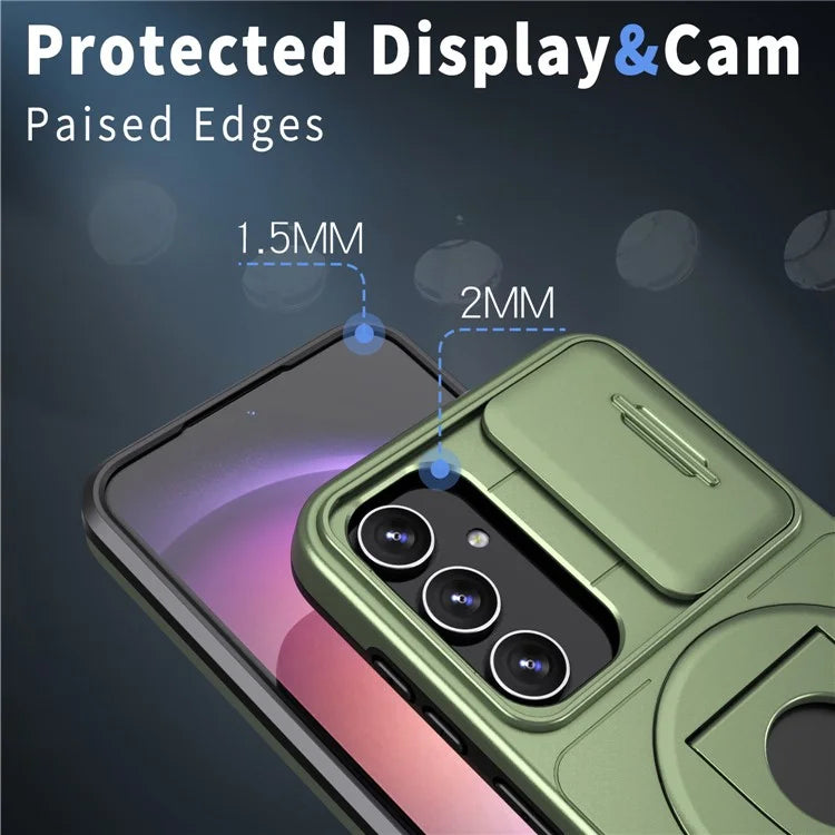 For Samsung Galaxy A14 4G / 5G Case Magnetic Kickstand TPU+PC Shockproof Protective Phone Cover