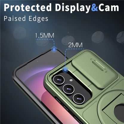 For Samsung Galaxy A14 4G / 5G Case Magnetic Kickstand TPU+PC Shockproof Protective Phone Cover