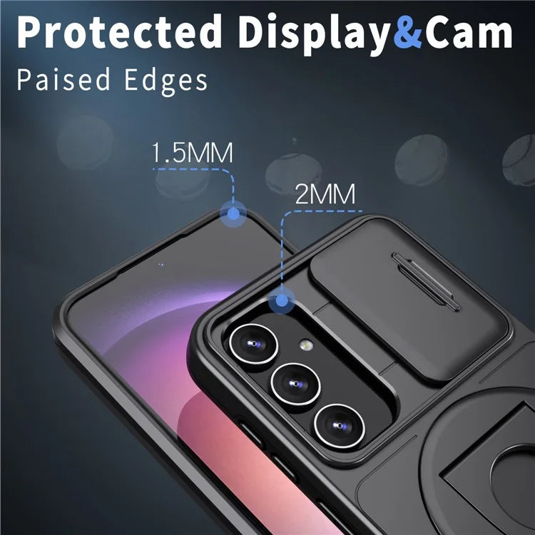 For Samsung Galaxy A14 4G / 5G Case Magnetic Kickstand TPU+PC Shockproof Protective Phone Cover