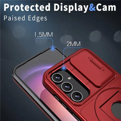 For Samsung Galaxy A14 4G / 5G Case Magnetic Kickstand TPU+PC Shockproof Protective Phone Cover