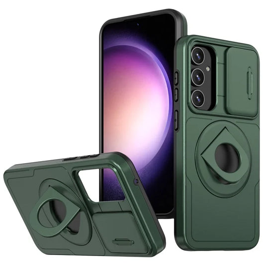 For Samsung Galaxy A14 4G / 5G Case Magnetic Kickstand TPU+PC Shockproof Protective Phone Coverish Green