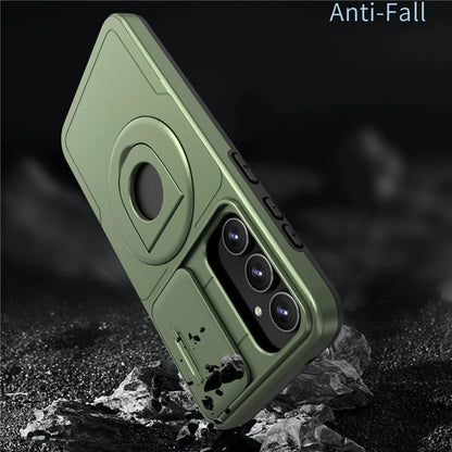 For Samsung Galaxy A13 4G / 5G Kickstand Case Slide Lens Lid TPU+PC Anti-Drop Phone Cover
