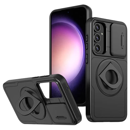 For Samsung Galaxy A13 4G / 5G Kickstand Case Slide Lens Lid TPU+PC Anti-Drop Phone Cover