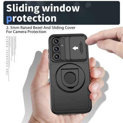 For Samsung Galaxy A13 4G / 5G Kickstand Case Slide Lens Lid TPU+PC Anti-Drop Phone Cover